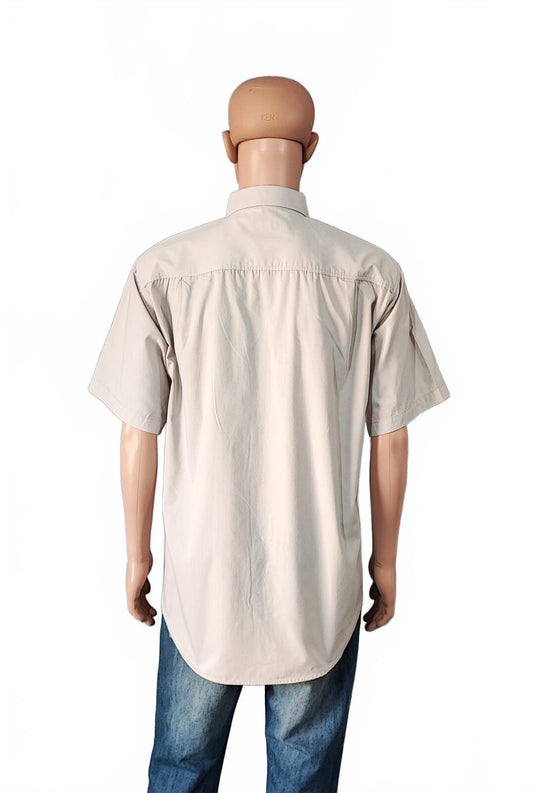 Vintage Timberland Weather Gear Short Sleeve Shirt Beige Men's Size Large L
