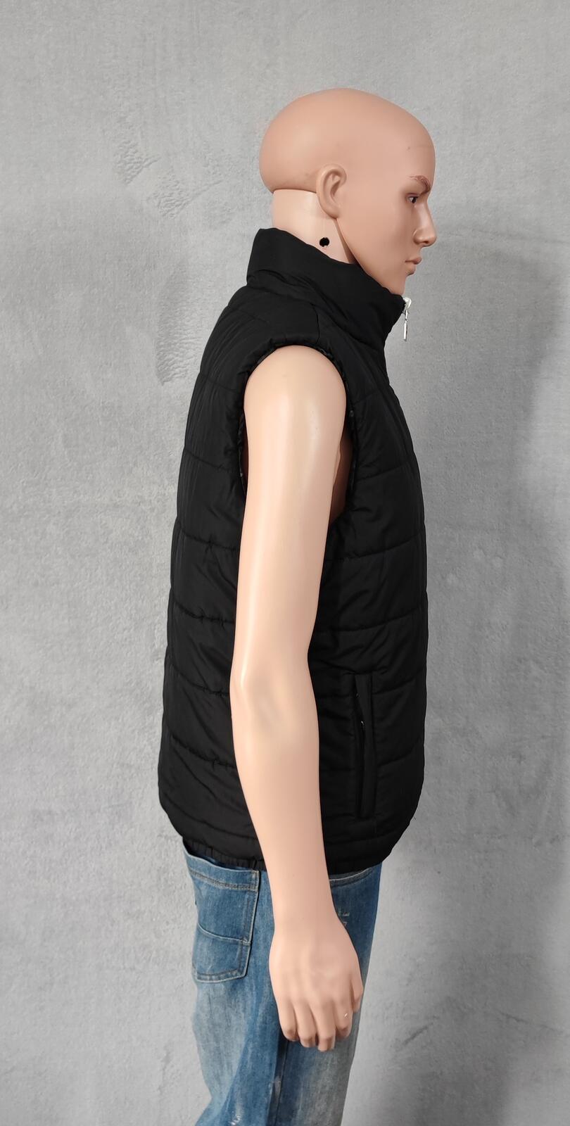 Vintage Fila Reversible Padded Gilet Vest Black Grey Camo Men Size Medium