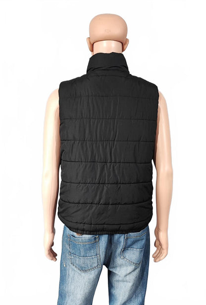 Vintage Fila Reversible Padded Gilet Vest Black Grey Camo Men Size Medium