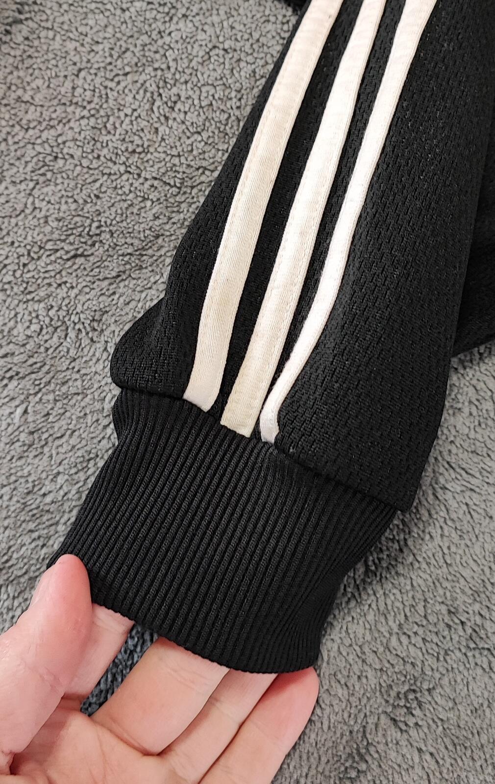 Vintage Adidas Track Jacket Black White Cyan Men's Size XL