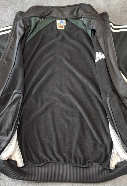 Vintage Adidas Track Jacket Black White Cyan Men's Size XL
