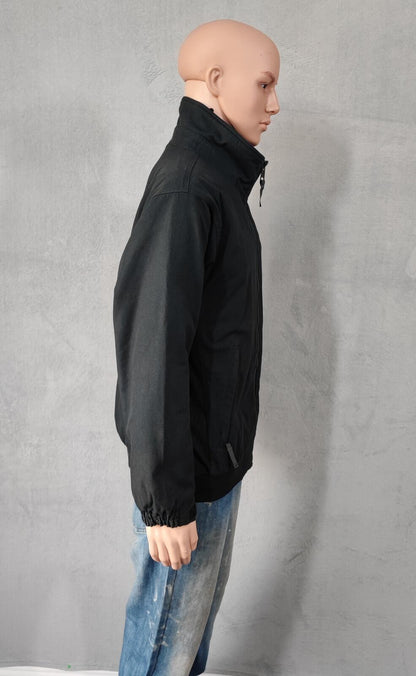 Vintage Columbia Plain Faded Black Fleece Lined Bomber Jacket Men Size Large