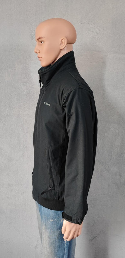 Vintage Columbia Plain Faded Black Fleece Lined Bomber Jacket Men Size Large