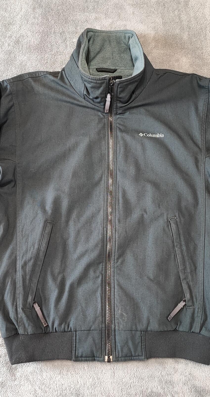 Vintage Columbia Plain Faded Black Fleece Lined Bomber Jacket Men Size Large