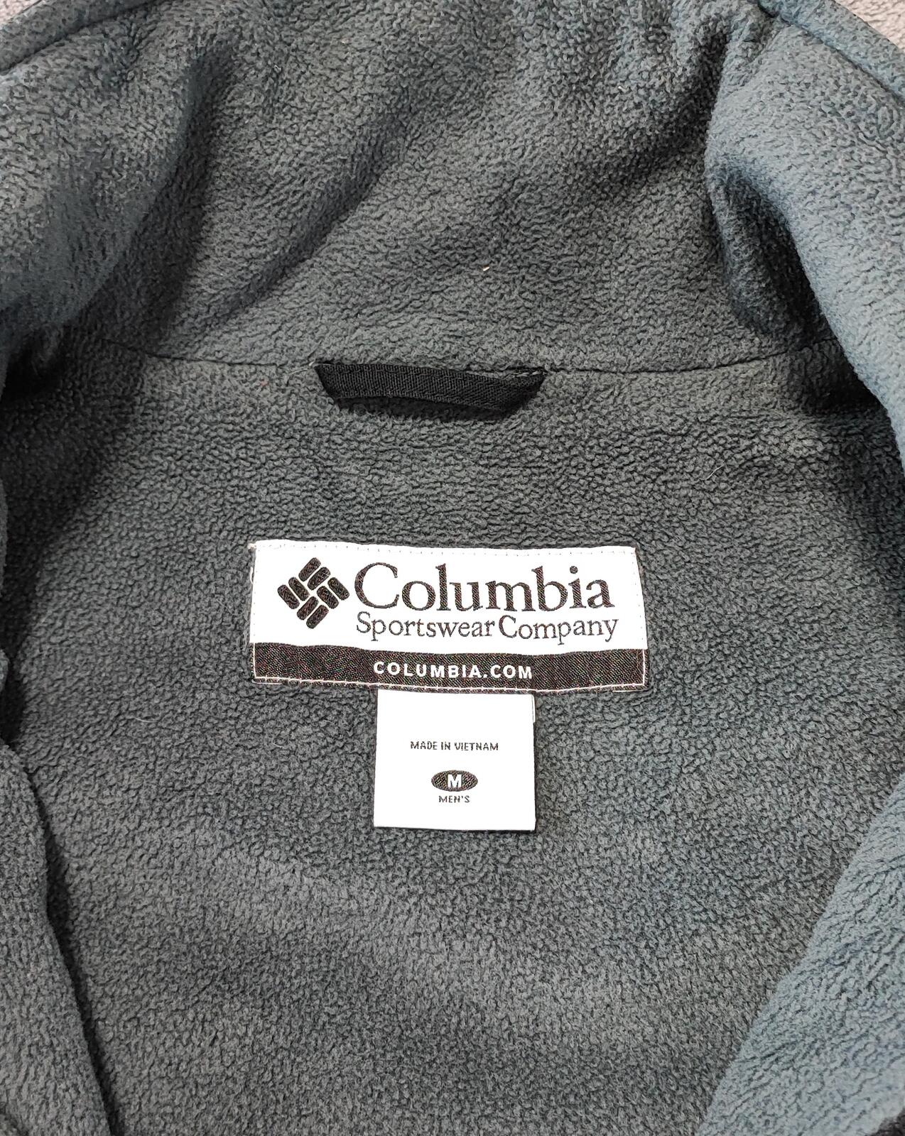 Vintage Columbia Plain Faded Black Fleece Lined Bomber Jacket Men Size Large