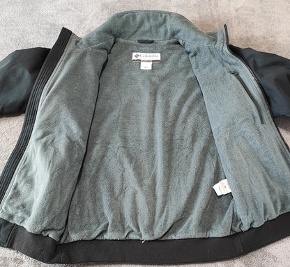 Vintage Columbia Plain Faded Black Fleece Lined Bomber Jacket Men Size Large