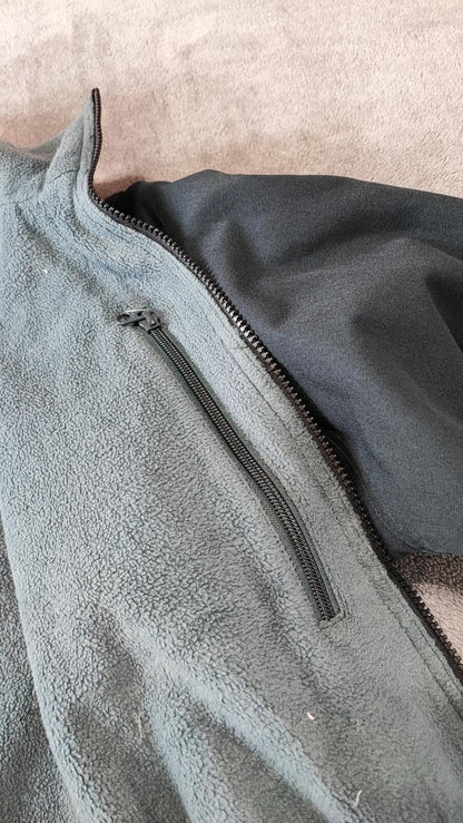 Vintage Columbia Plain Faded Black Fleece Lined Bomber Jacket Men Size Large