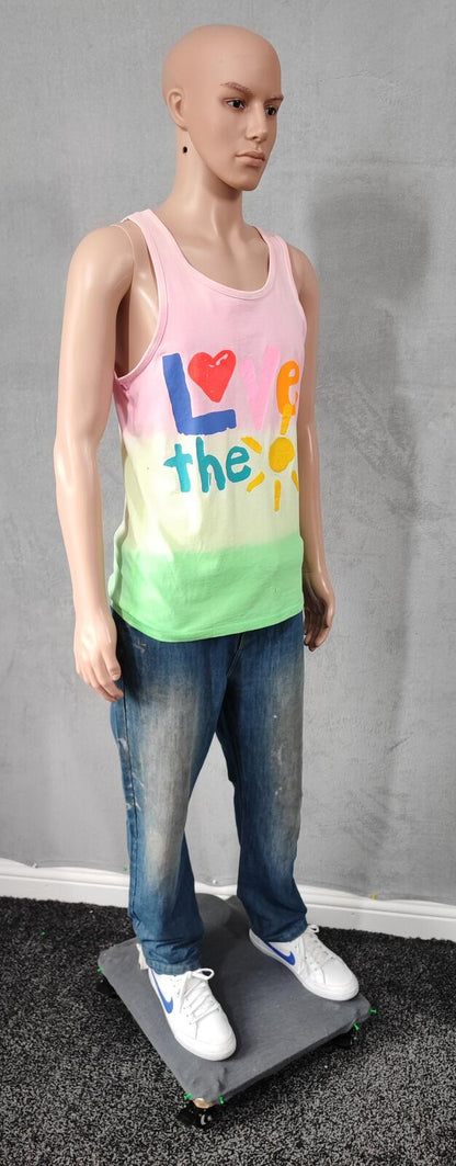 Vintage Love the Sun Ombre Muscle Tee Vest Tank Top Men's Size Medium M