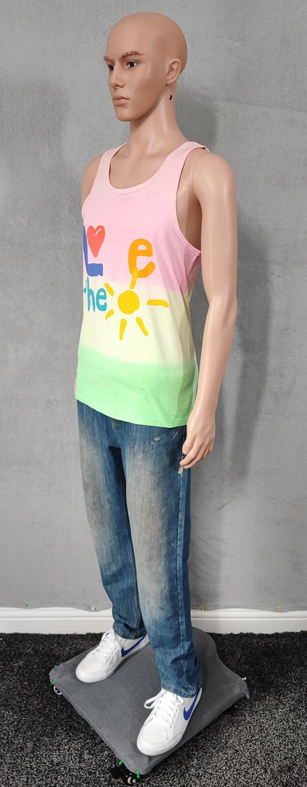 Vintage Love the Sun Ombre Muscle Tee Vest Tank Top Men's Size Medium M