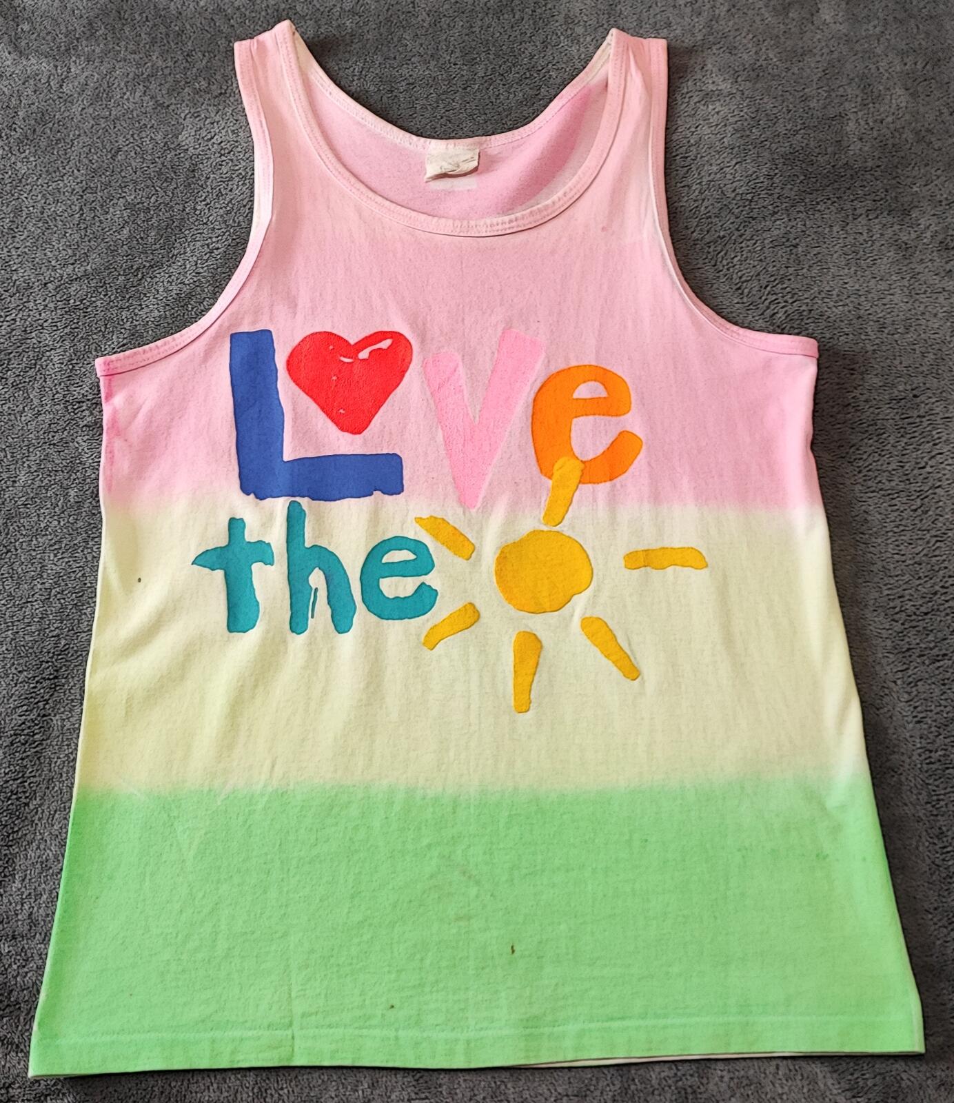 Vintage Love the Sun Ombre Muscle Tee Vest Tank Top Men's Size Medium M
