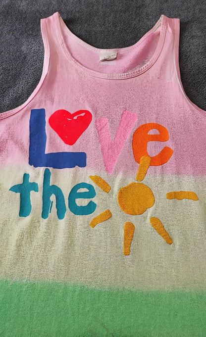 Vintage Love the Sun Ombre Muscle Tee Vest Tank Top Men's Size Medium M