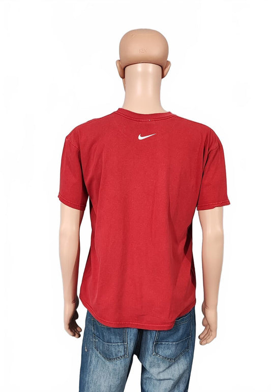 Vintage Nike Athletics Graphic T-Shirt Red Retro 90s Sportswear Men's Size L
