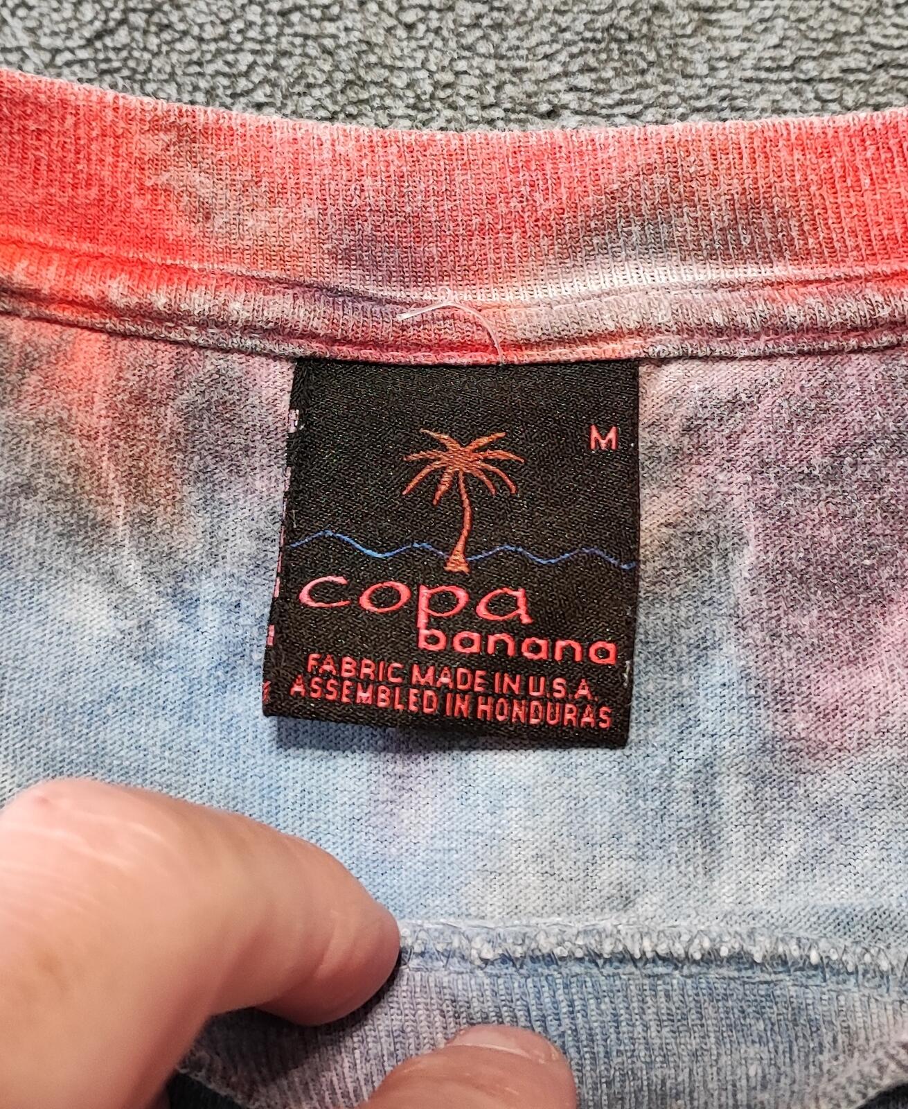 Vintage Copa Banana Tie Dye Graphic T-Shirt Multicoloured Retro 80s Men's Size L