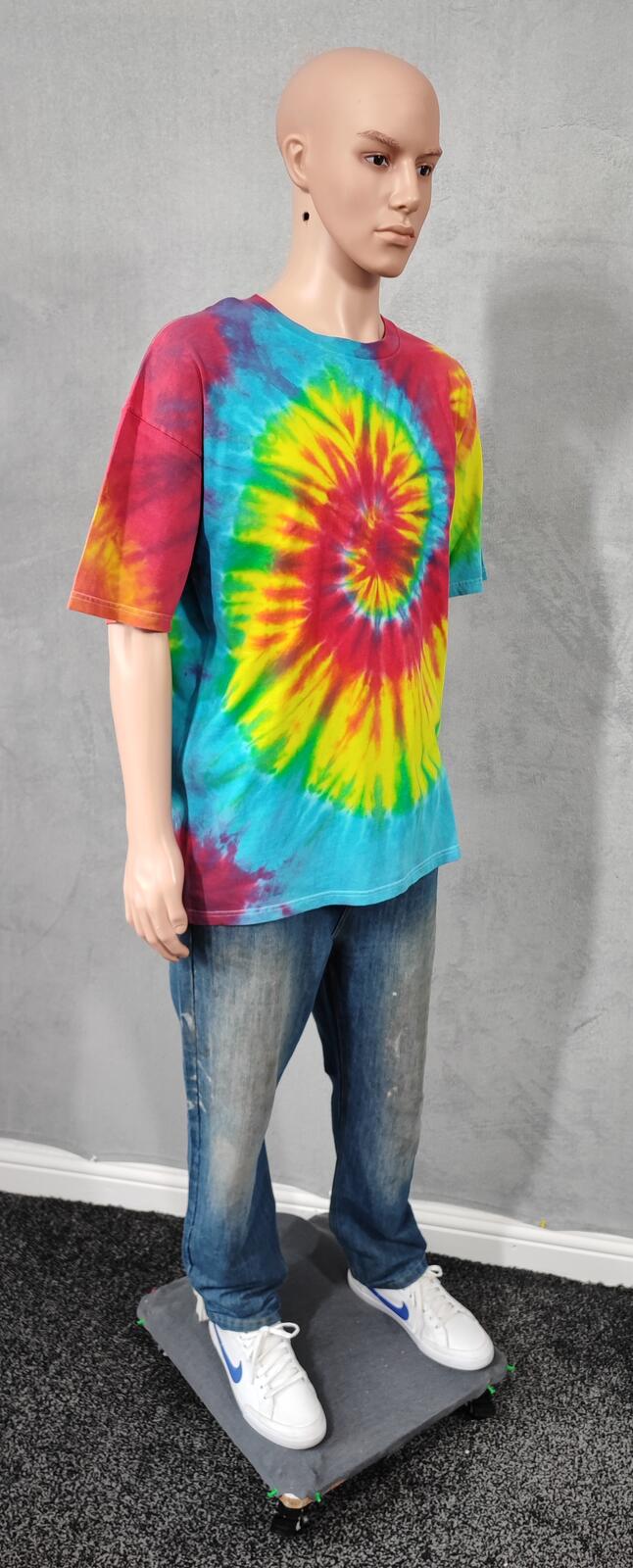 Vintage Delta Pro Weight Rainbow Spiral Tie Dye T-Shirt Men's Size XL