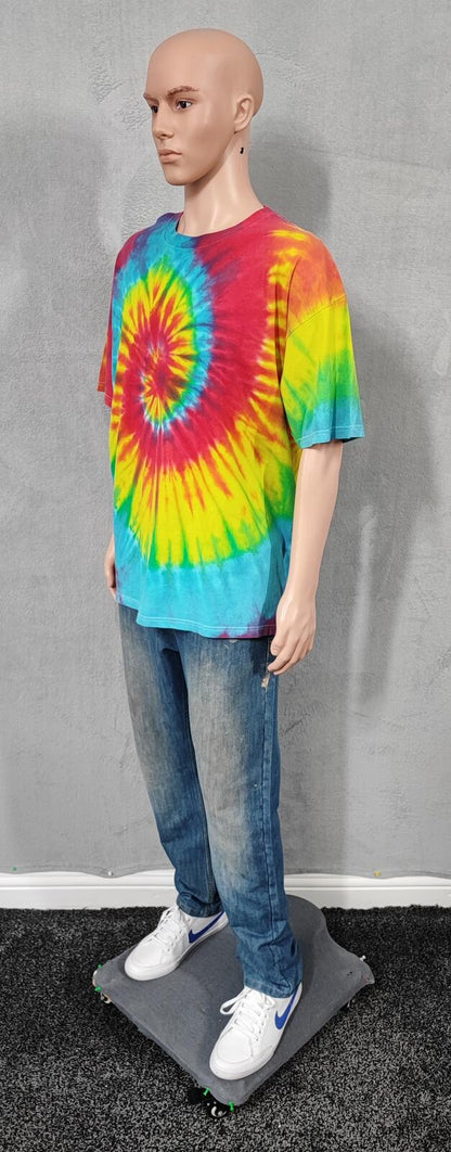 Vintage Delta Pro Weight Rainbow Spiral Tie Dye T-Shirt Men's Size XL