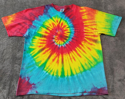 Vintage Delta Pro Weight Rainbow Spiral Tie Dye T-Shirt Men's Size XL