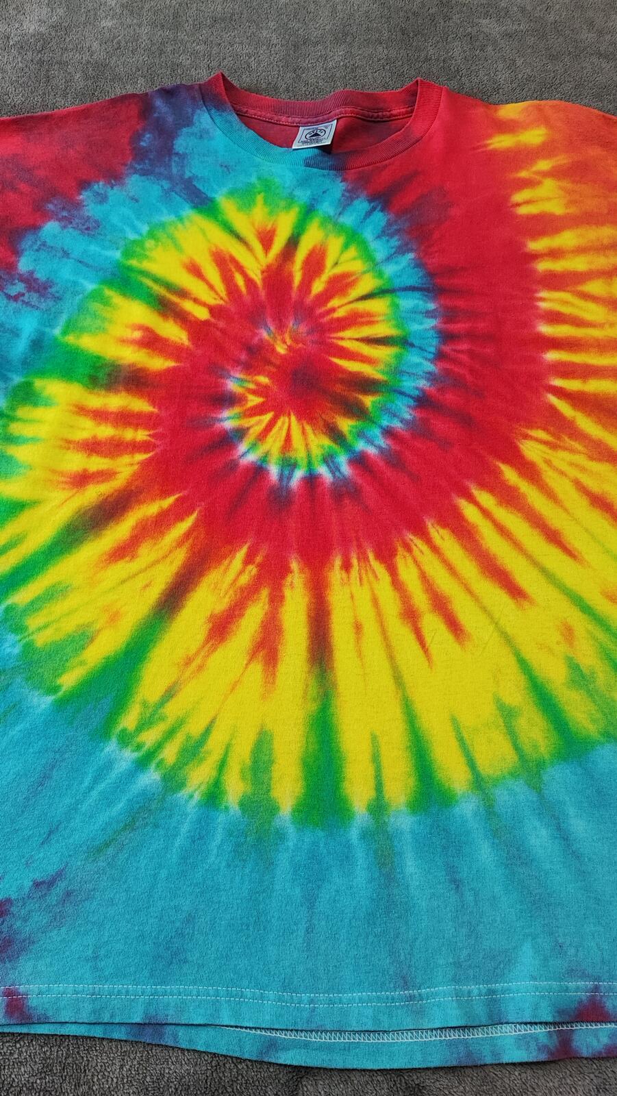 Vintage Delta Pro Weight Rainbow Spiral Tie Dye T-Shirt Men's Size XL