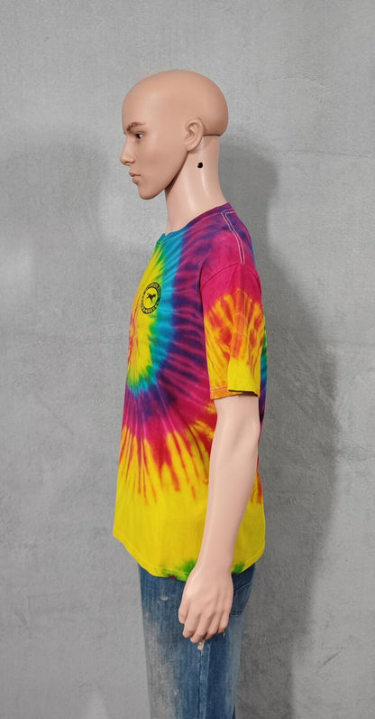 Vintage 2009 Music Festival Tie Dye T-Shirt Multicoloured Retro Y2K Men's Size M