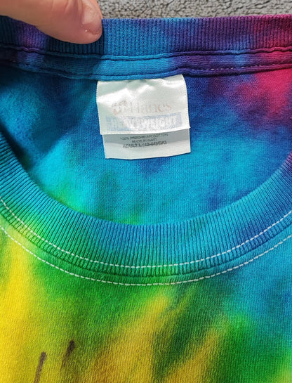 Vintage 2009 Music Festival Tie Dye T-Shirt Multicoloured Retro Y2K Men's Size M