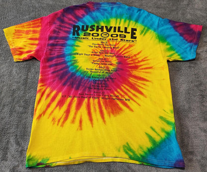 Vintage 2009 Music Festival Tie Dye T-Shirt Multicoloured Retro Y2K Men's Size M