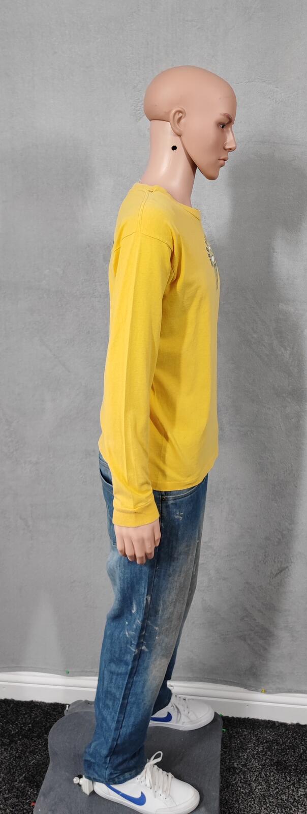 Vintage Nike Hoops League Graphic Long Sleeve T-Shirt Yellow Men's Size Medium