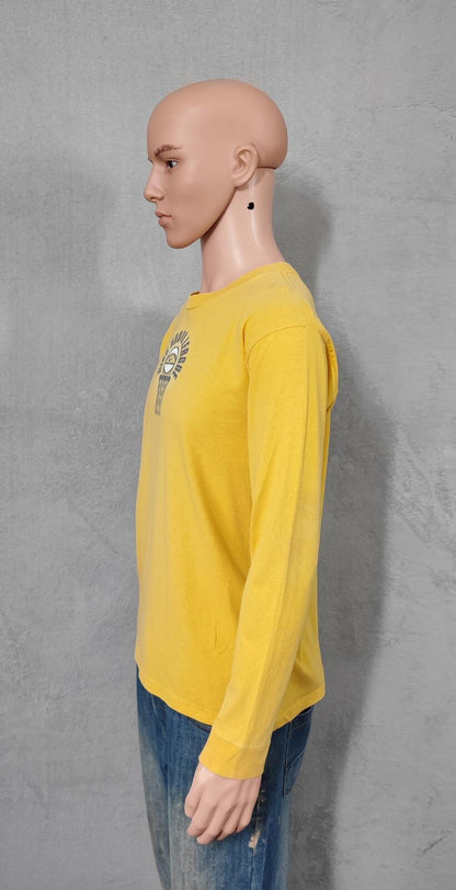 Vintage Nike Hoops League Graphic Long Sleeve T-Shirt Yellow Men's Size Medium