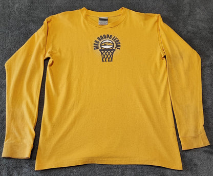 Vintage Nike Hoops League Graphic Long Sleeve T-Shirt Yellow Men's Size Medium