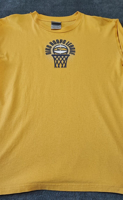 Vintage Nike Hoops League Graphic Long Sleeve T-Shirt Yellow Men's Size Medium