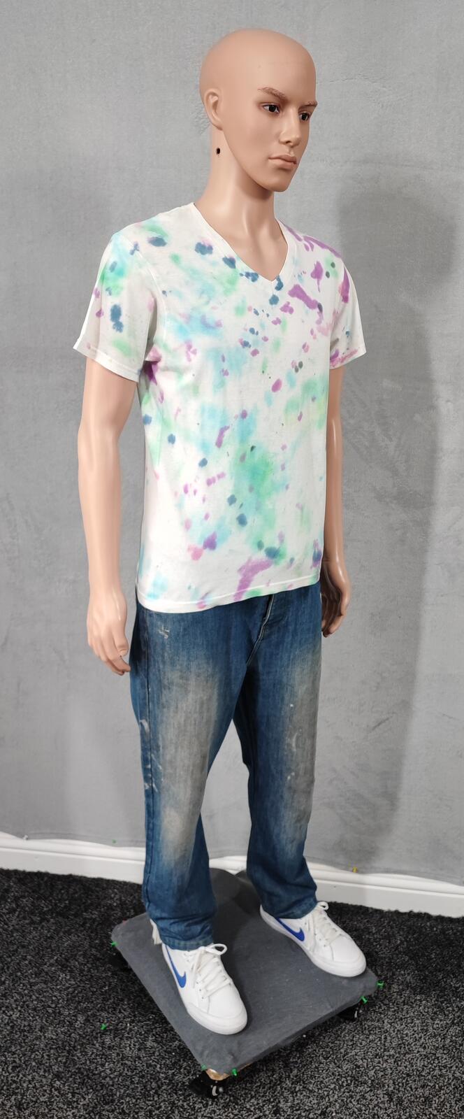 Vintage Fruit of the Loom Tie Dye Graphic T-Shirt Retro 90s Men's Size Small S
