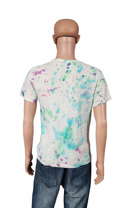 Vintage Fruit of the Loom Tie Dye Graphic T-Shirt Retro 90s Men's Size Small S