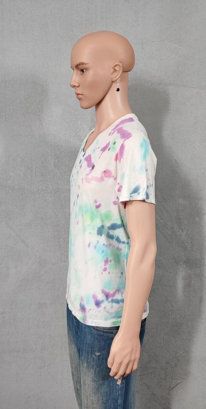 Vintage Fruit of the Loom Tie Dye Graphic T-Shirt Retro 90s Men's Size Small S