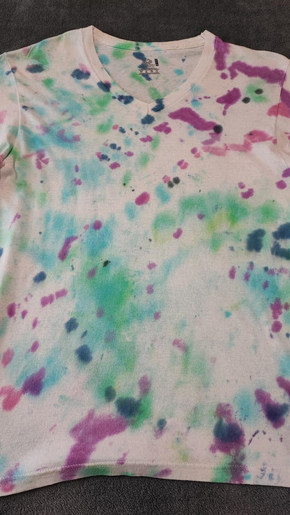 Vintage Fruit of the Loom Tie Dye Graphic T-Shirt Retro 90s Men's Size Small S