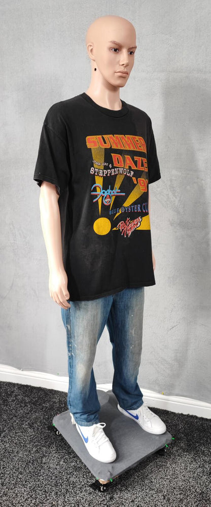 Vintage 1997 Steppenwolf Blue Öyster Cult T-Shirt Tour Band Tee Men's Size  L