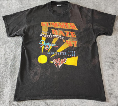 Vintage 1997 Steppenwolf Blue Öyster Cult T-Shirt Tour Band Tee Men's Size  L