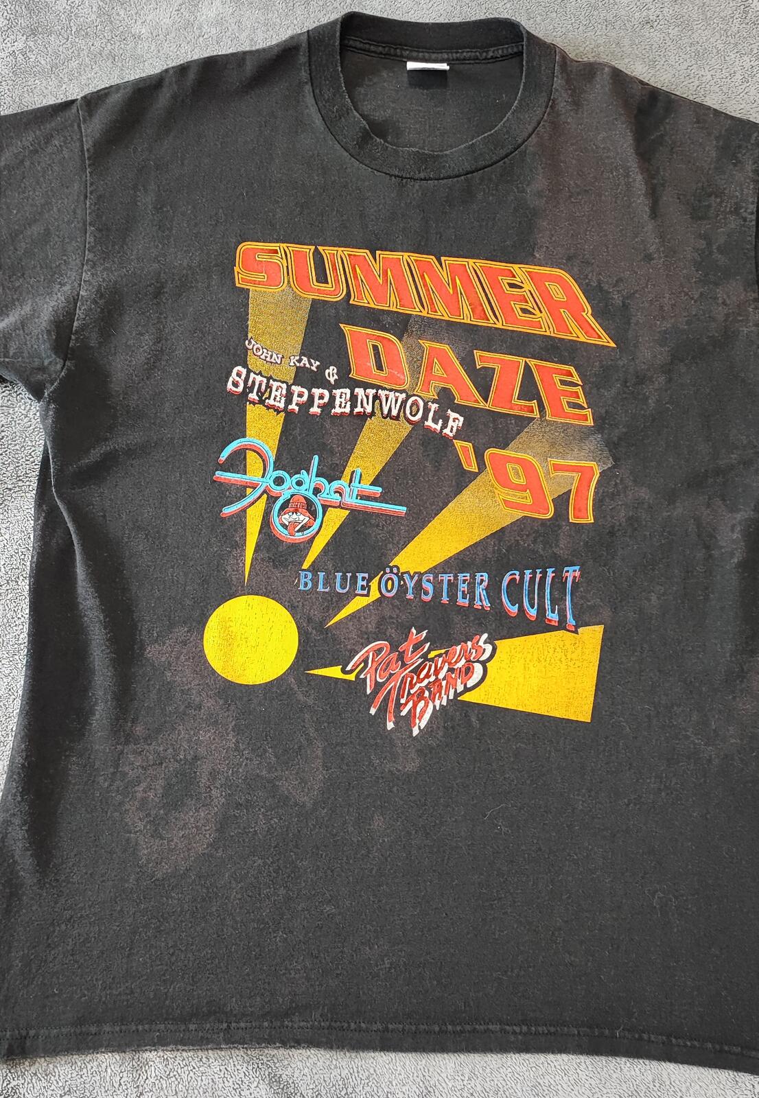 Vintage 1997 Steppenwolf Blue Öyster Cult T-Shirt Tour Band Tee Men's Size  L