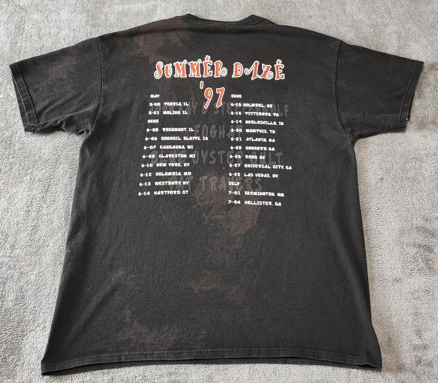 Vintage 1997 Steppenwolf Blue Öyster Cult T-Shirt Tour Band Tee Men's Size  L