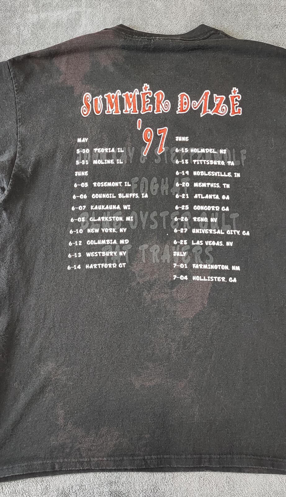 Vintage 1997 Steppenwolf Blue Öyster Cult T-Shirt Tour Band Tee Men's Size  L