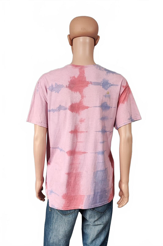 Vintage Hanes Shibori Tie Dye T-Shirt Pink Purple Retro Y2K Men's Size XL