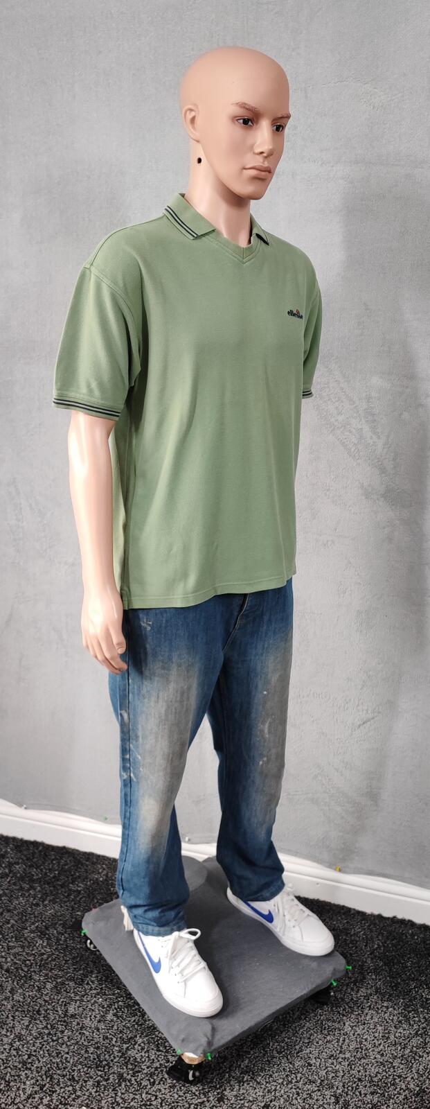 Vintage Ellesse Polo Shirt Green Men's Size Medium M Terrace Green Men's M Roomy