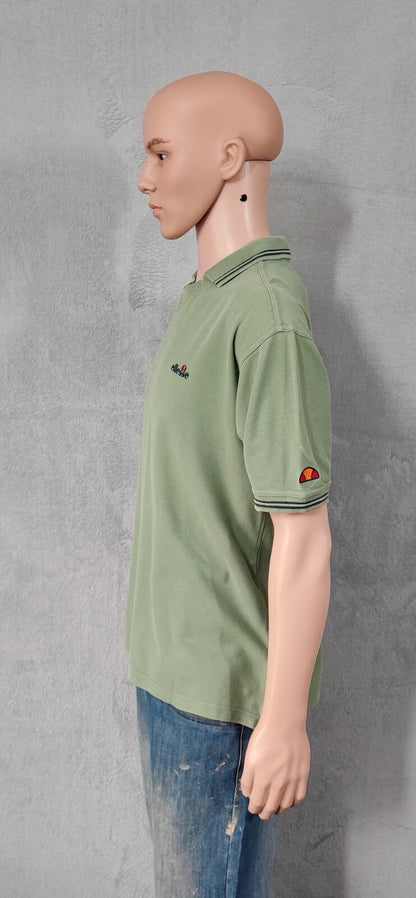 Vintage Ellesse Polo Shirt Green Men's Size Medium M Terrace Green Men's M Roomy