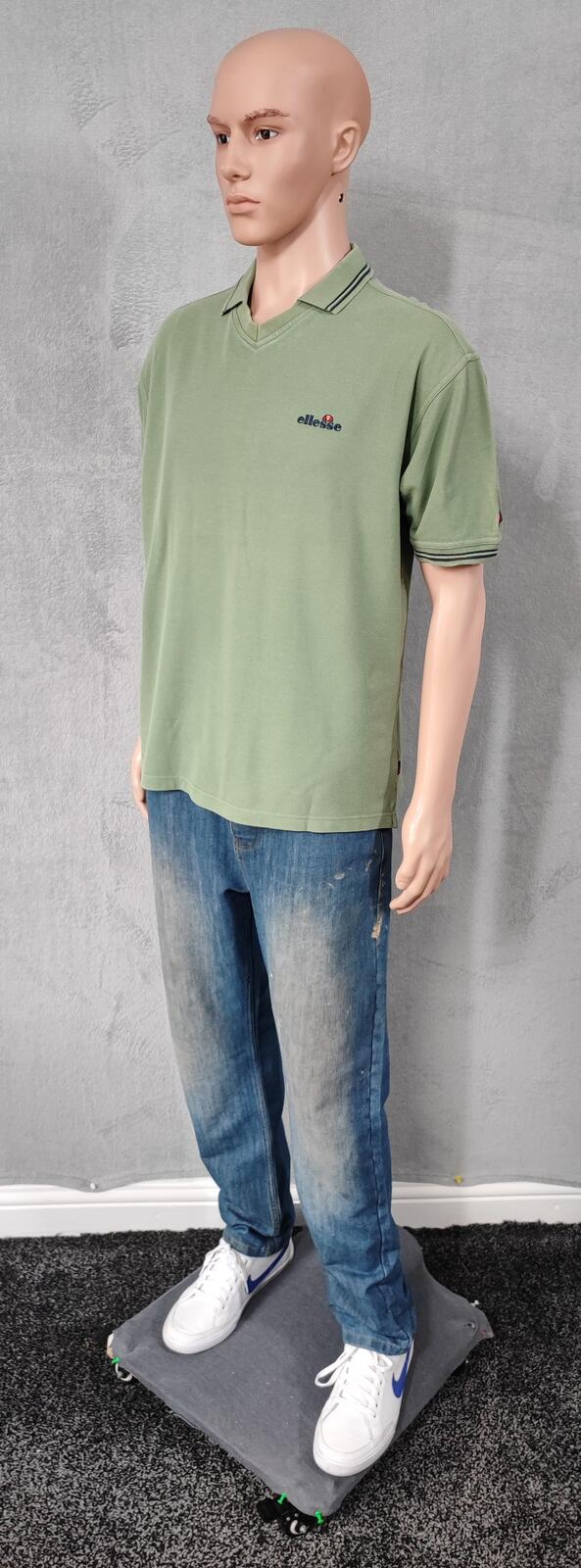 Vintage Ellesse Polo Shirt Green Men's Size Medium M Terrace Green Men's M Roomy
