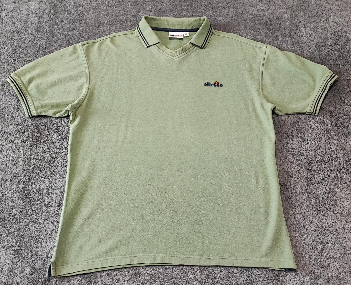 Vintage Ellesse Polo Shirt Green Men's Size Medium M Terrace Green Men's M Roomy