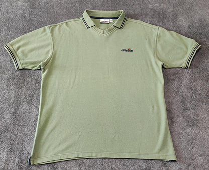 Vintage Ellesse Polo Shirt Green Men's Size Medium M Terrace Green Men's M Roomy
