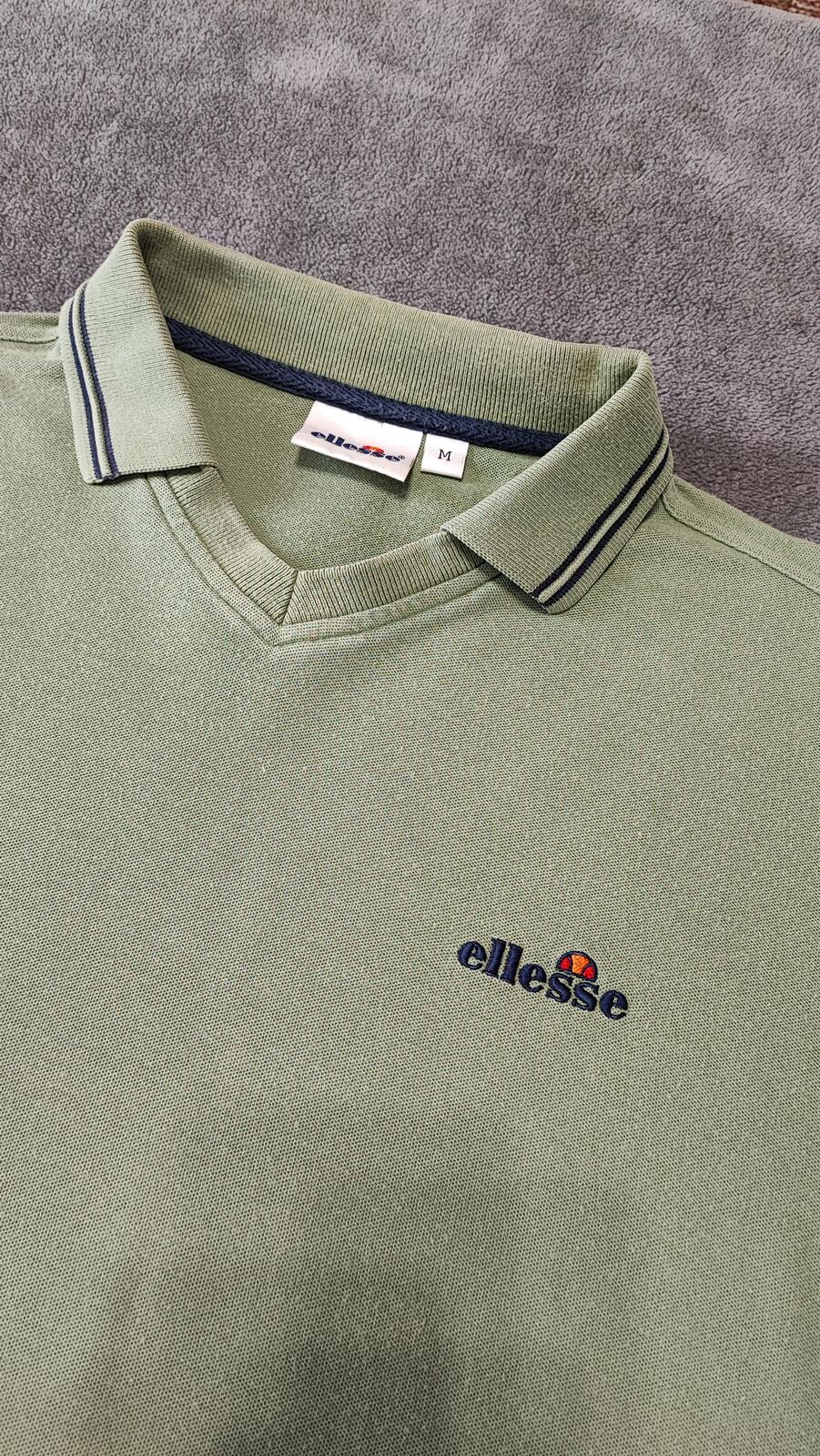 Vintage Ellesse Polo Shirt Green Men's Size Medium M Terrace Green Men's M Roomy