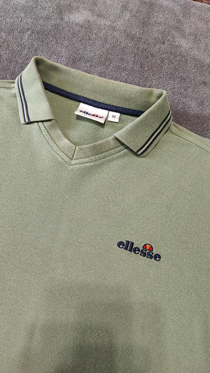 Vintage Ellesse Polo Shirt Green Men's Size Medium M Terrace Green Men's M Roomy