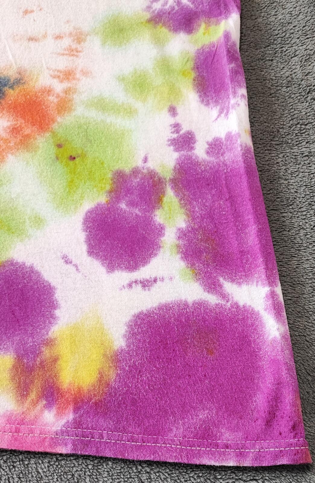 Vintage Hanes Rainbow Spiral Tie Dye T-Shirt Multicolour Retro Y2K Men's Size M