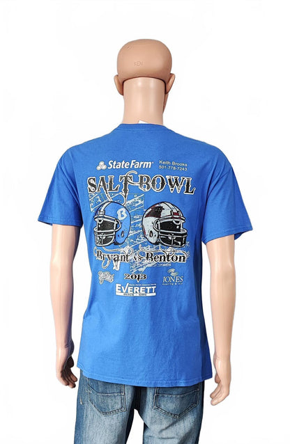 Vintage 2005 Salt Bowl American Football T-Shirt Faded Blue Men's Size Large L
