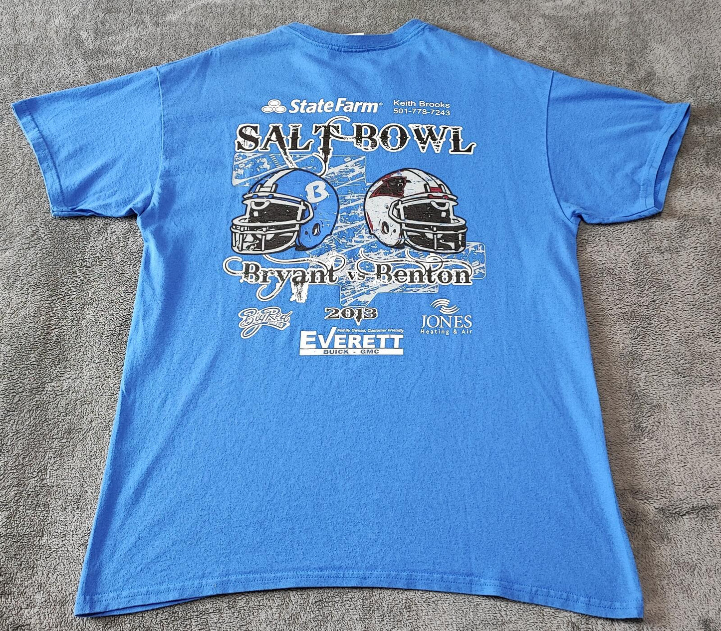 Vintage 2005 Salt Bowl American Football T-Shirt Faded Blue Men's Size Large L