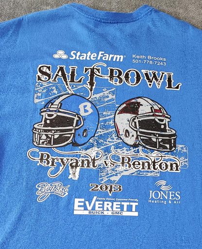 Vintage 2005 Salt Bowl American Football T-Shirt Faded Blue Men's Size Large L