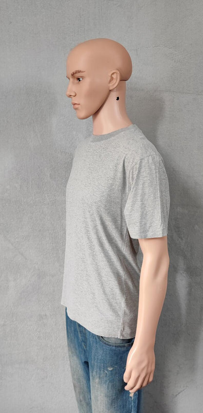 Vintage Gianni Valentino Embroidered Logo T-Shirt Grey Retro 90s Men's Size M